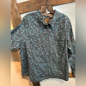 WOMENS LONG SLEEVE SNAP PAISLEY WESTERN SHIRT